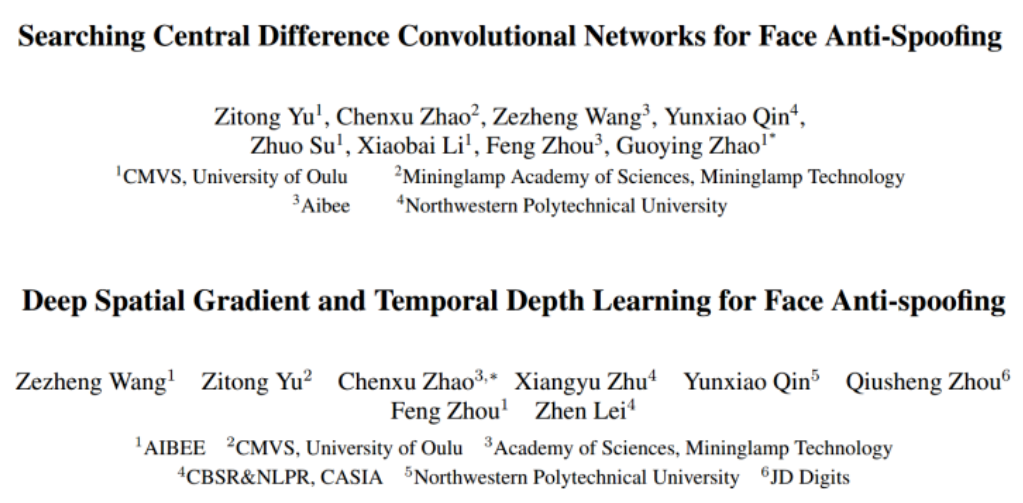 CVPR20203篇论文入选,人脸防伪检测挑战赛获冠亚军 CVPR20203篇论文入选,人脸防伪检测挑战赛获冠亚军